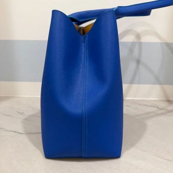 Elaine Turner Royal Blue Leather Tote with Removable Pouch - Picture 12 of 16